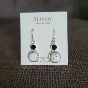 Shivam Square⏹️ Shaped Dendritic Agate Earrings